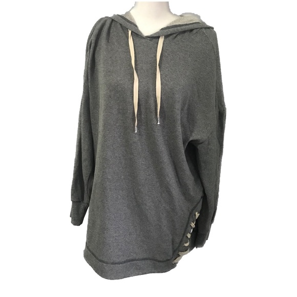 Splendid Tops - SPLENDID Sweatshirt Dress Hoodie Tie Up Oversized
